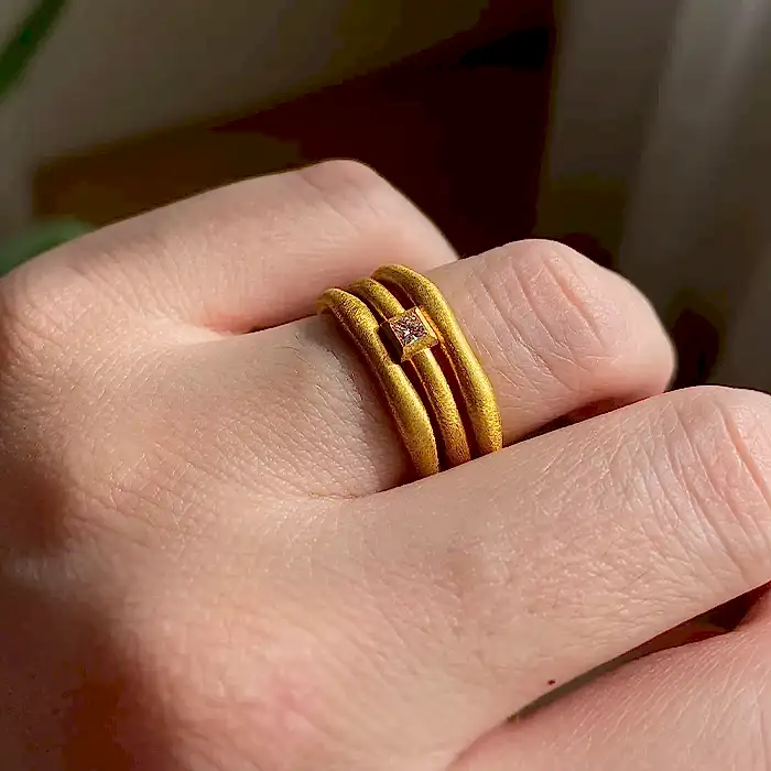 3'lü 24 Ayar Yüzük