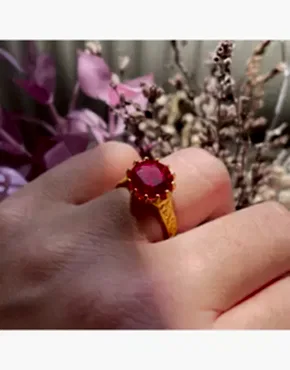 Anadolu Kırmızı Taşlı Yüzük