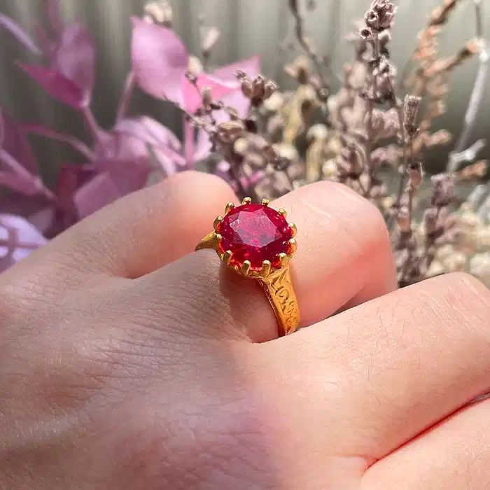 Anadolu Kırmızı Taşlı Yüzük