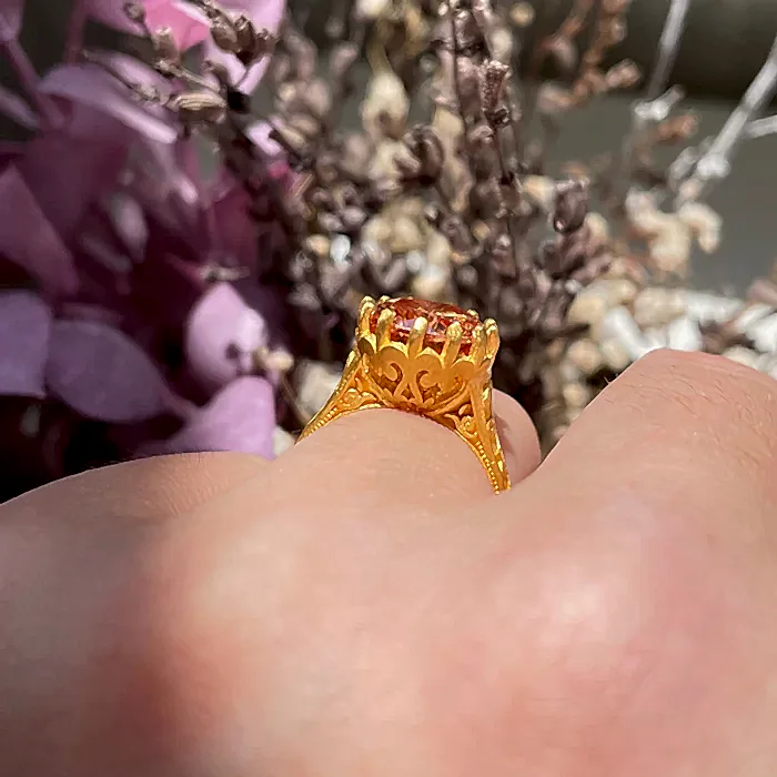 Anadolu Şampanya Rengi Taşlı Yüzük-927