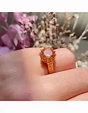 Anadolu Şampanya Rengi Taşlı Yüzük