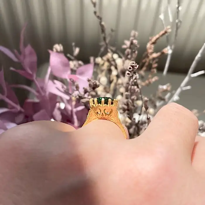 Anadolu Yeşil Taşlı Yüzük-909