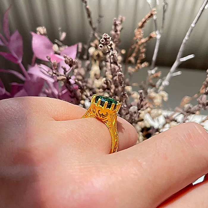 Anadolu Yeşil Taşlı Yüzük-907