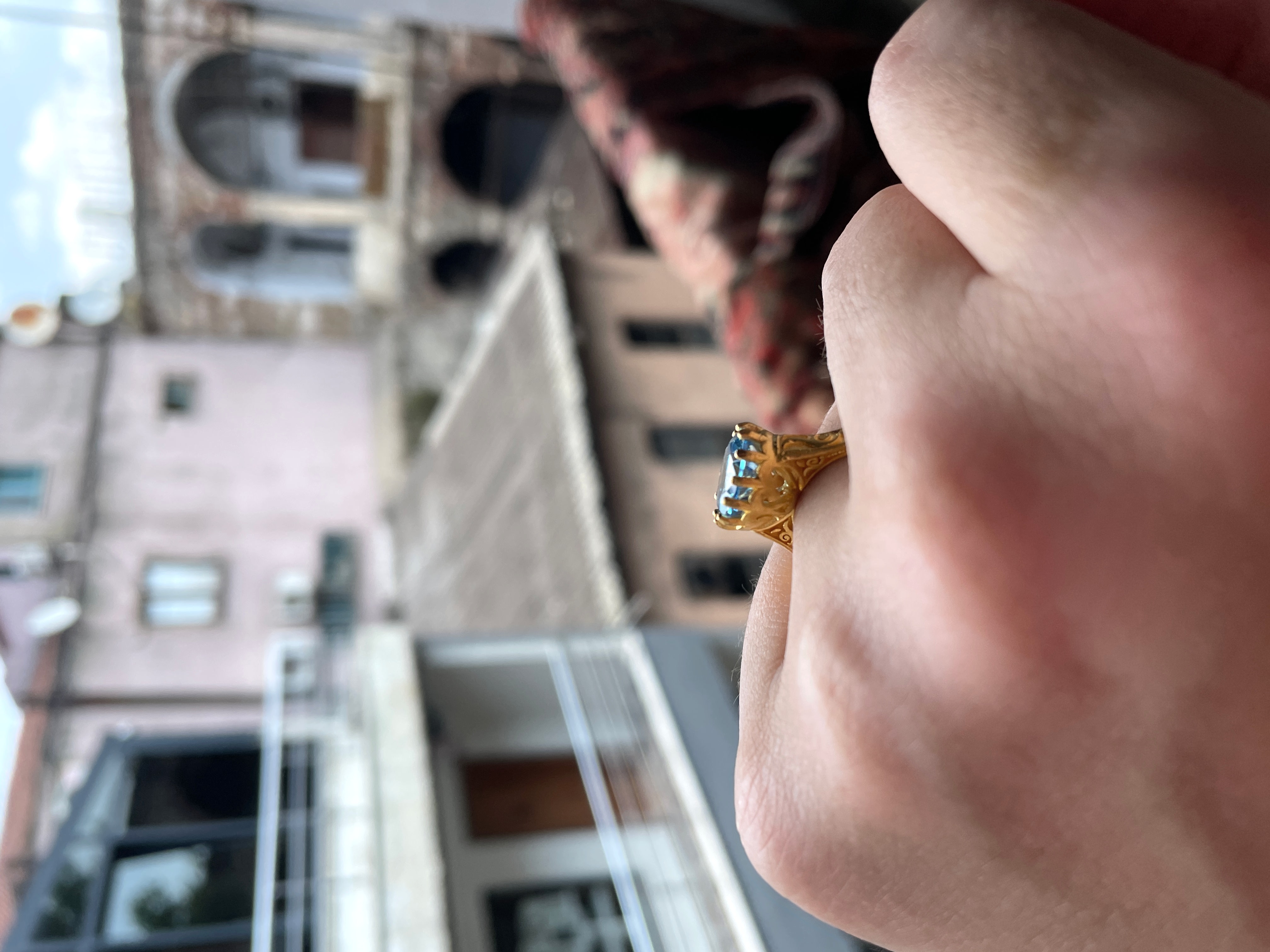 Mavi Rengi Taşlı Yüzük-939